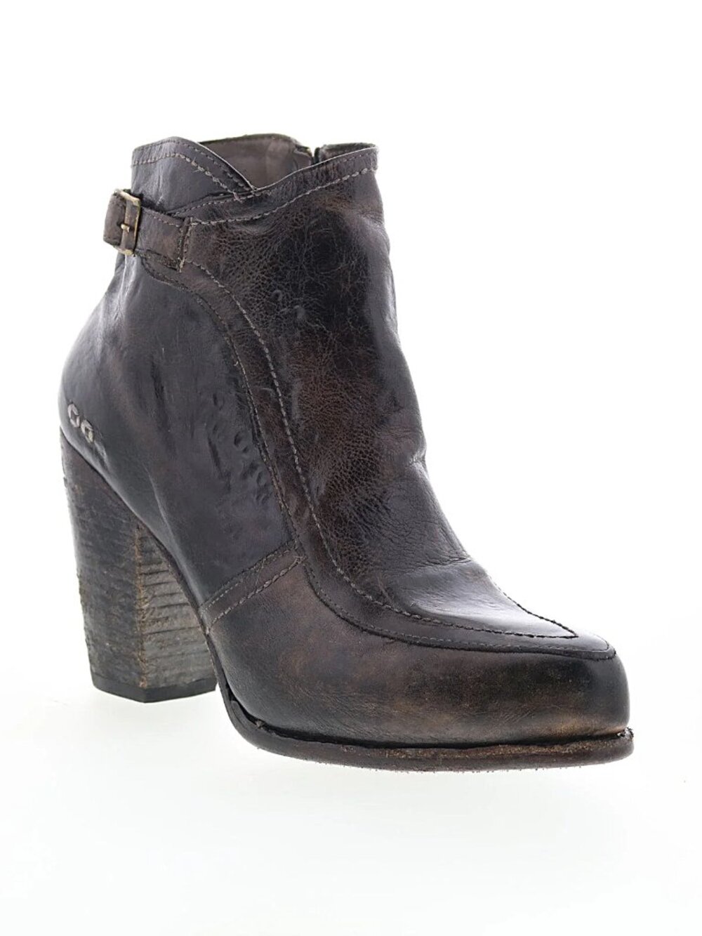 BED/STU Isla Brown Leather Zipper Ankle & Booties -Graphito Dd Tremolo-
